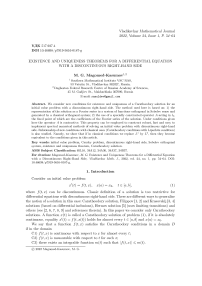 Existence and uniqueness theorems for a differential equation with a discontinuous right-hand side