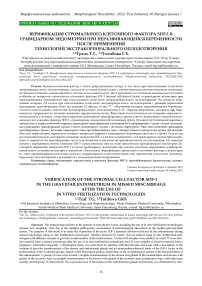 Верификация стромального клеточного фактора SDF-1 в гравидарном эндометрии при неразвивающейся беременности после применения технологий экстракорпорального оплодотворения