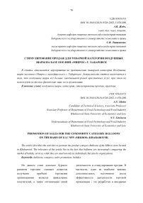 Стимулирование продаж для товарной категории воздушные шары на базе ООО НПП "Микрос" г. Хабаровск