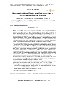 Molecular docking of fisetin as a multi-target drug in the treatment of multiple sclerosis