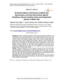 Protective effects of Alchornea cordifolia and Byrsocarpus coccineus leaf extracts against diclofenac-induced oxidative stress and hepatorenal injuries in Wistar rats