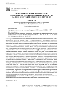 Модели управления потенциалом воспроизводства населения регионов России на основе методов машинного обучения