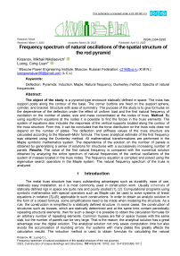 Frequency spectrum of natural oscillations of the spatial structure of the rod pyramid