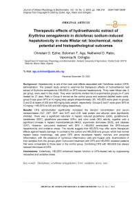 Therapeutic effects of hydroethanolic extract of Erythrina senegalensis in diclofenac sodium-induced hepatotoxicity male Wistar rat: biochemical, redox potential and histopathological outcomes