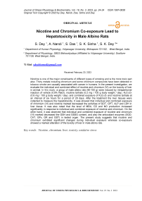 Nicotine and chromium co-exposure lead to hepatotoxicity in male albino rats