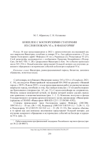 Кошелек с боспорскими статерами из слоя пожара VI в. в Фанагории