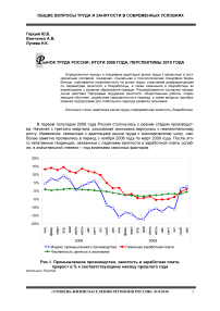 Рынок труда России: итоги 2009 года, перспективы 2010 года
