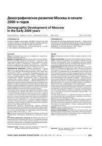 Демографическое развитие Москвы в начале 2000-х годов