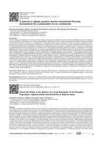 О рисках в сфере уровня жизни населения России, возможностях и решениях по их снижению