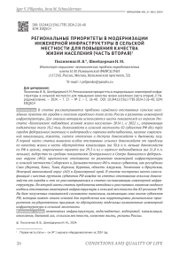 Региональные приоритеты в модернизации инженерной инфраструктуры в сельской местности для повышения качества жизни населения (часть вторая)