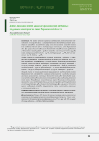 Анализ динамики очагов массового размножения насекомых по данным мониторинга в лесах Воронежской области