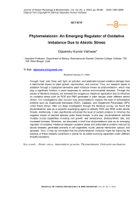 Phytomelatonin: an emerging regulator of oxidative imbalance due to abiotic stress