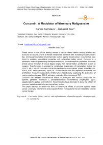 Curcumin: a modulator of mammary malignancies