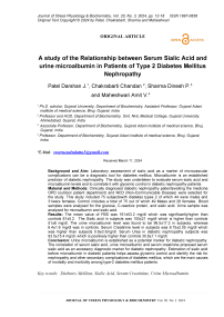 A study of the relationship between serum sialic acid and urine microalbumin in patients of type 2 diabetes mellitus nephropathy