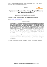 Topoisomerase induced DNA damage coupled diseases and therapeutic potential