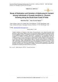 Study of estimation and variation of alpha-amyrin content among individuals of Suaeda maritima (L.) Dumort. growing along the south-east coast of India