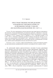 Пространственное распределение отходов косторезного ремесла в окольном городе Суздаля (по материалам раскопок 2011-2017 гг.)