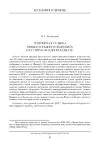 Тенгинская стоянка раннего среднего палеолита на Северо-Западном Кавказе