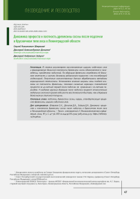 Динамика прироста и плотность древесины сосны после подсочки в брусничном типе леса в Ленинградской области