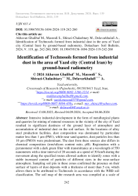 Identification of technosols formed from industrial dust in the area of Yazd city (Central Iran) by ground-based radiometry