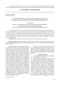 Промежуточный анализ национальных проектов, реализуемых в Дальневосточном федеральном округе