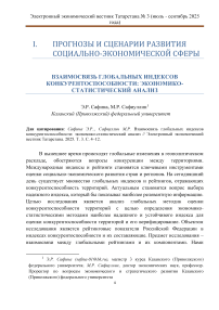 Взаимосвязь глобальных индексов конкурентоспособности: экономико-статистический анализ