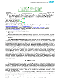 Hybrid glass-basalt fiber reinforced polymer pipes for prefabricated construction in temperate and arctic environments: A review