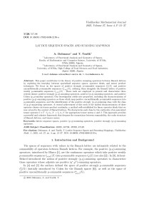 Lattice Sequence Spaces and Summing Mappings
