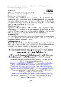 Почвообразование на дериватах плотных пород различного состава в Забайкалье