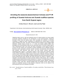 Unveiling the seasonal phytochemical richness and FT-IR profiling of Suaeda fruticosa and Suaeda nudiflora species from North Gujarat region