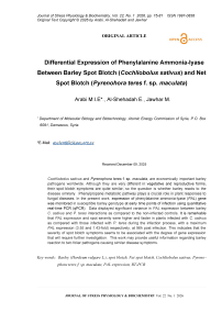 Differential Expression of Phenylalanine Ammonia-lyase Between Barley Spot Blotch (Cochliobolus sativus) and Net Spot Blotch (Pyrenohora teres f. sp. maculata)