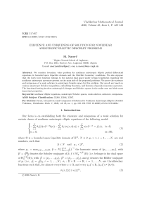 Existence and Uniqueness of Solution for Nonlinear Anisotropic Elliptic Dirichlet Problems