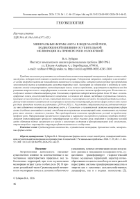 Минеральные формы азота в воде малой реки, подверженной влиянию осушительной мелиорации на примере реки Солонечной