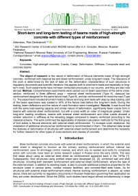 Short-term and long-term testing of beams made of high-strength concrete with different types of reinforcement