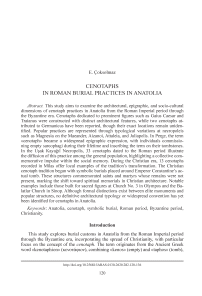 Cenotaphs in Roman Burial Practices in Anatolia