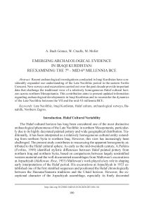 Emerging Archaeological Evidence in Iraqi Kurdistan: Reexamining the 7th – Mid 6th Millennia BCE