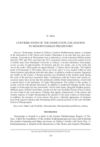 Contributions of the Domuztepe Excavations to Mesopotamian Prehistory