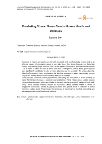 Combating stress: green care in human health and wellness