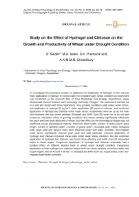Study on the effect of hydrogel and chitosan on the growth and productivity of wheat under drought condition