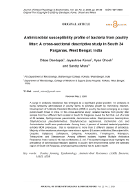 Antimicrobial susceptibility profile of bacteria from poultry litter: a cross-sectional descriptive study in South 24 Parganas, West Bengal, India