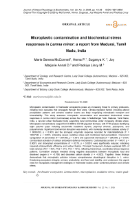 Microplastic contamination and biochemical stress responses in Lemna minor: a report from Madurai, Tamil Nadu, India