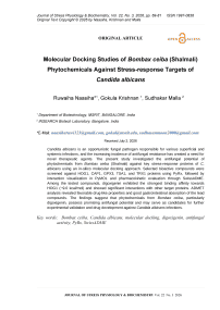 Molecular Docking Studies of Bombax ceiba (Shalmali) Phytochemicals Against Stress-response Targets of Candida albicans