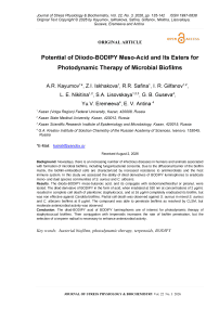 Potential of Diiodo-BODIPY Meso-Acid and Its Esters for Photodynamic Therapy of Microbial Biofilms
