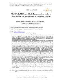 The Effect of Different Nitrate Concentrations on the In Vitro Growth and Development of Temperate Orchids