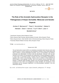 The Role of the Aromatic Hydrocarbon Receptor in the Pathogenesis of Atopic Dermatitis: Molecular and Genetic Aspects