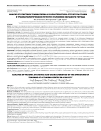 Анализ статистики травматизма и характеристика структуры травм в травматологическом пункте в условиях большого города