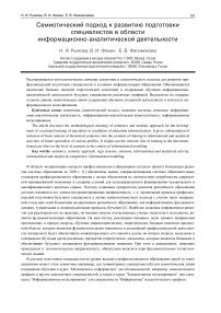 Семиотический подход к развитию подготовки специалистов в области информационно-аналитической деятельности