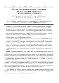 Автоматизированная система управления технологическими процессами турбокомпрессорной станции