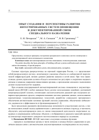 Опыт создания и перспективы развития интегрированных систем оповещения и документированной связи специального назначения