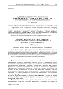 Идентификация структур армирования композитных конструкций на основе результатов экспериментов о гармонических колебаниях